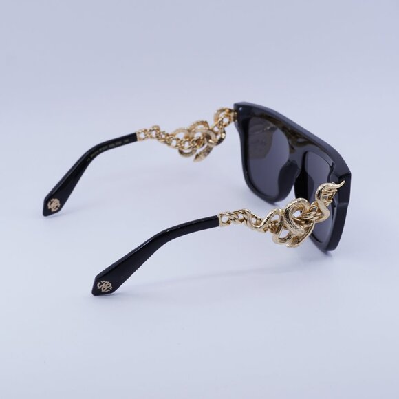 🕶️ New Roberto Cavalli SRC014M 0700 Sunglasses - Shiny Black/Gold Frame - Picture 10 of 11